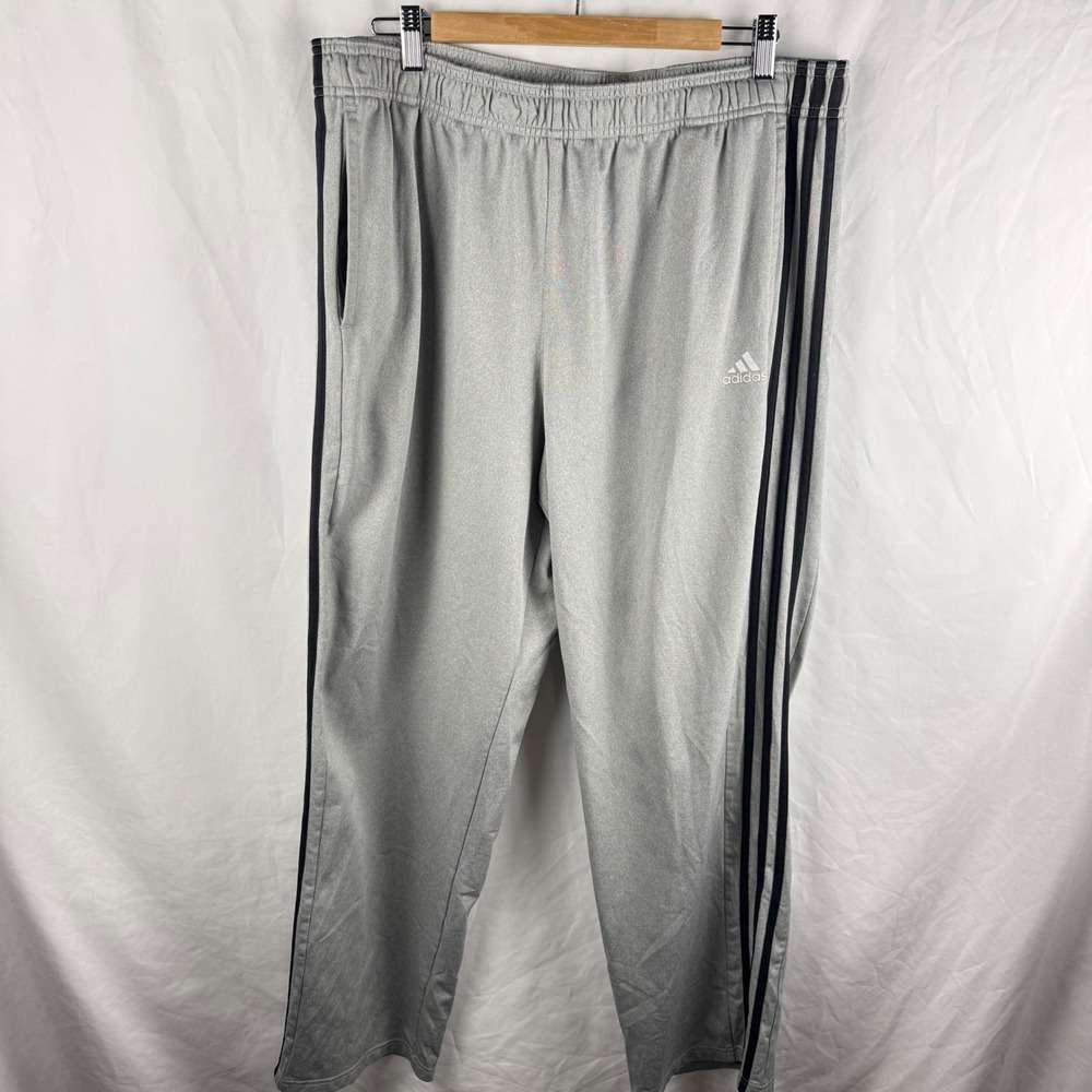 Adidas Gray Three Stripe Adidas Track Pants 2XL Athletic Athleisure Streetwear